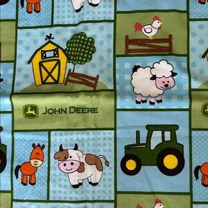 John Deere Tractor Quilt with Yellow and Blue Accents